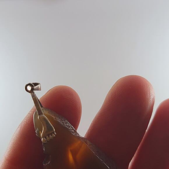 Carnelian Agate Pendant Sterling Silver 2.5" Slice Polished Natural Stone - Picture 8 of 10